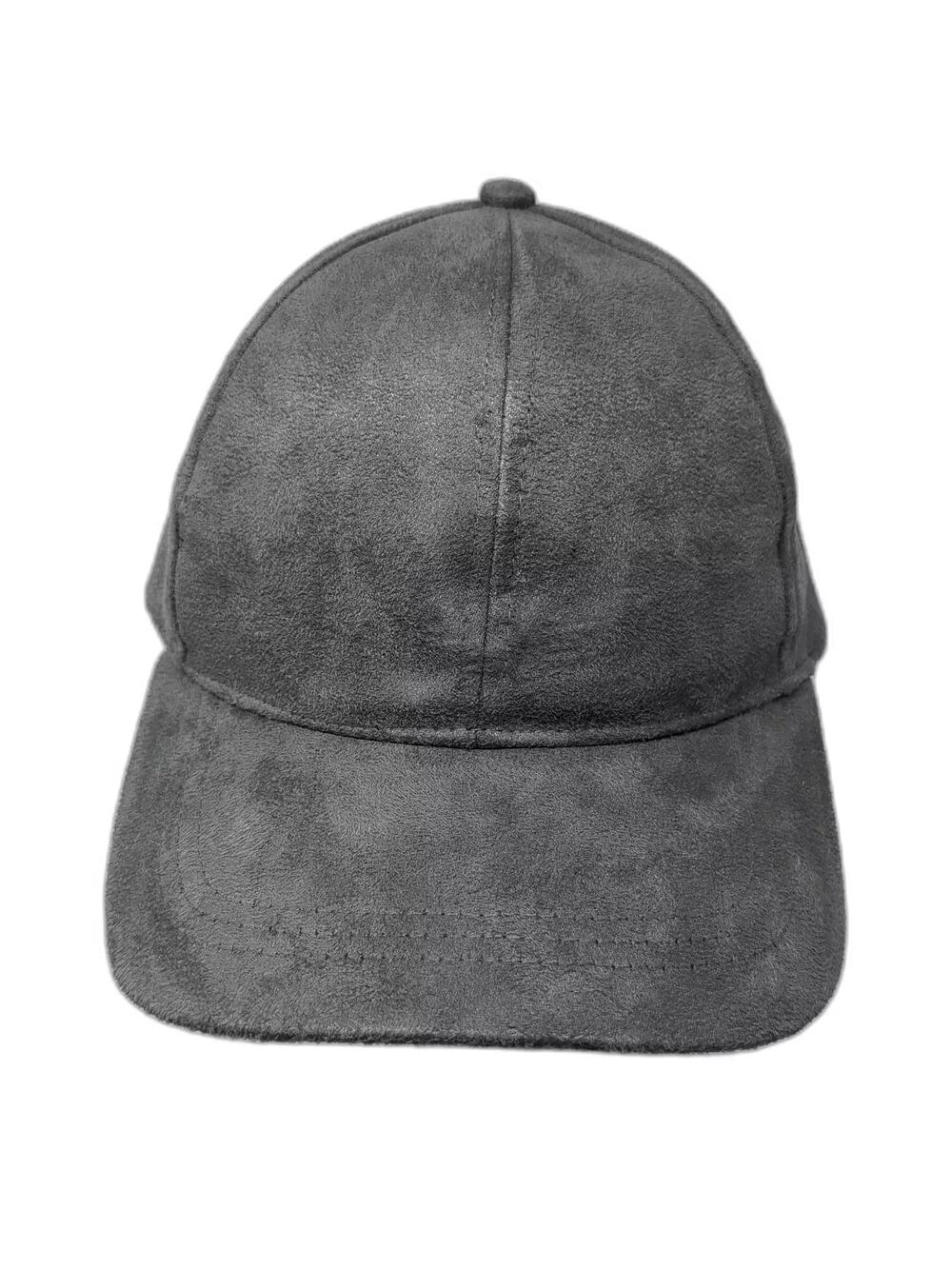 D&Y Gray Baseball Cap One Size Adjustable Faux Suede Solid Plain Hat OSFM Soft